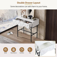 Mesa de entrada moderna y elegante con muebles geométricos tridimensionales para entradas y salones (Blanco + patias Doradas) - details 4