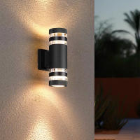 Lámpara De Pared Exterior LED IP65 Impermeable E27 Para Porche Puerta Frontal Jardín Estilo Moderno Soporte Para Bombilla Reemplazable - details 2