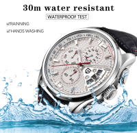 Reloj De Cuarzo Para Hombre PAGANI DESIGN Marca De Lujo Moda Militar Con Correa De Cuero Resistente Al Choque Y Agua Calendario Completo Múltiples Tiempos - details 7