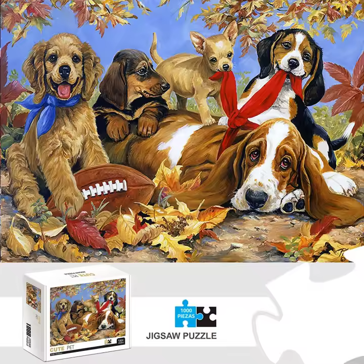Rompecabezas De 1000 Piezas Con Dibujos De Perros Lindos Para Adultos Juego Familiar Divertido Decoración Del Hogar Juguetes Educativos Para Niños - 1