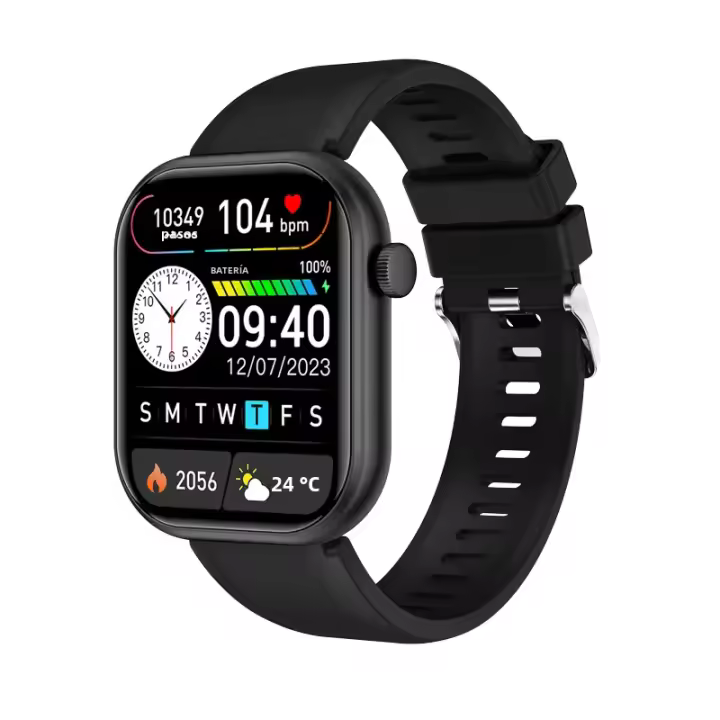 ZVD SOMY Reloj inteligente inalámbrico para llamadas, pantalla táctil completa, reproducción de música por voz, Adaptable al teléfono inteligente, recargable, deportes, ciclismo, correr - 1