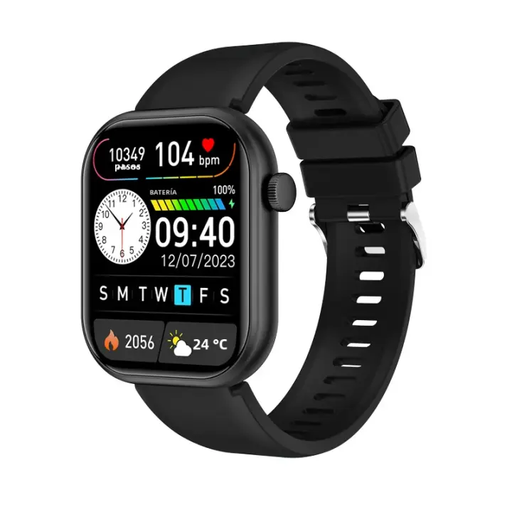 ZVD SOMY Reloj inteligente inalámbrico para llamadas, pantalla táctil completa, reproducción de música por voz, Adaptable al teléfono inteligente, recargable, deportes, ciclismo, correr - 1