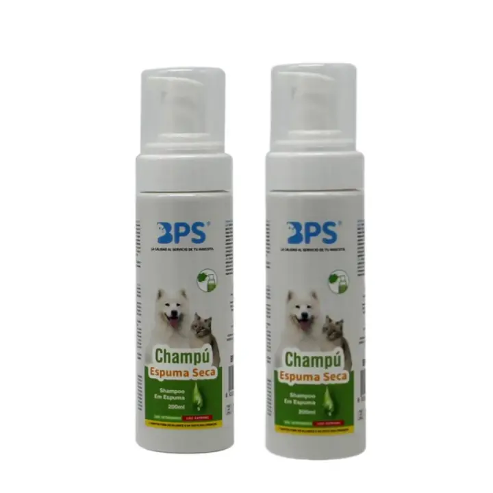 SATRLEY-BPS Champú de Espuma Seca, Shampoo para Perro, Gato, Animales Domésticos,Champú Lavado Seco Mascotas 200 ml. - 1