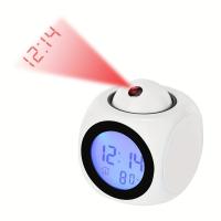 Reloj De Alarma Con Proyección LED Multifuncional Reloj De Voz Para El Hogar Material Plástico Pantalla Digital Moderna - details 1