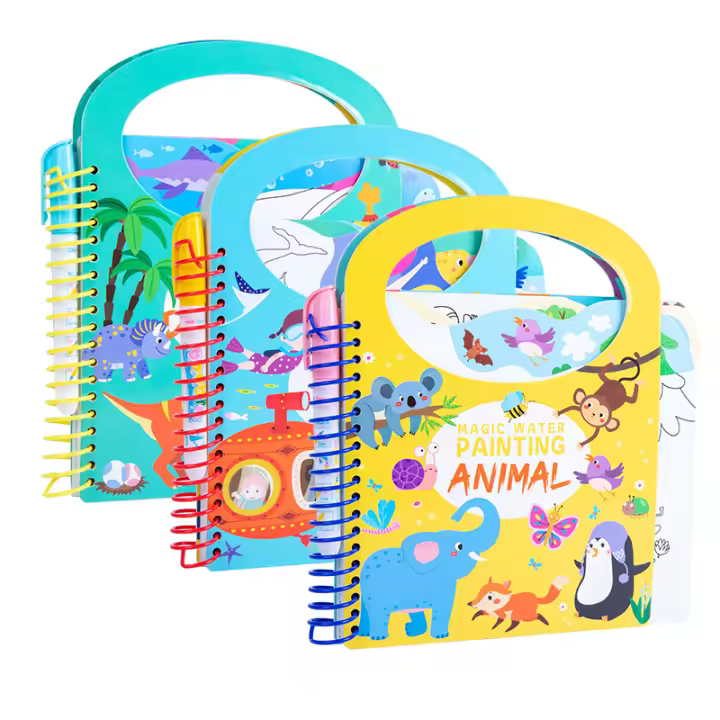 Libro Mágico De Dibujo Para Niños Juguete Educativo Montessori Reutilizable Con Pluma Libro De Colores Sin Tinta Película - 1