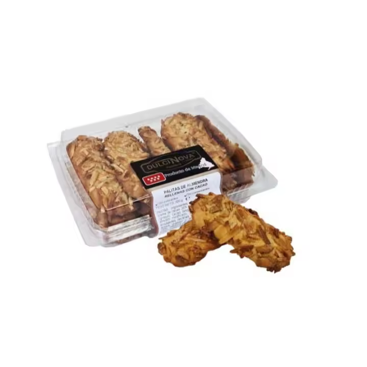Pastelería Jesús Productos Dulcinova - Palitas de almendra rellenas de chocolate - Disponibles a granel o en blíster - 1