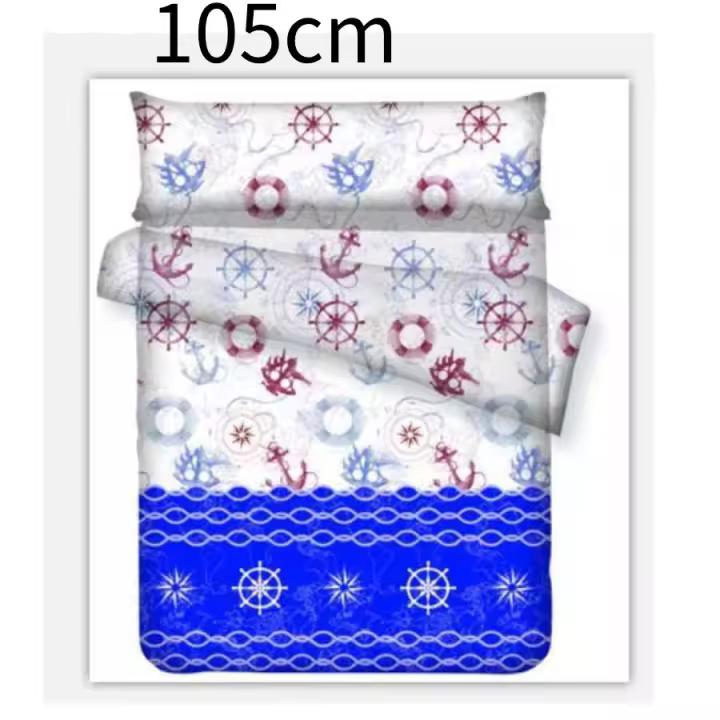 Blue Floral Duvet Cover Set 105/135/150cm - Nordic Style Bedding, Soft & Breathable, Easy Care Home Decor - 1