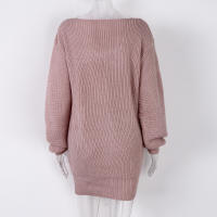 Vestido De Lana Gruesa Para Mujer Estilo Casual Cuello Abierto Manga Larga Color Sólido Diseño Suelto Mini Vestido De Otoño Invierno - details 23