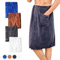 Toalla De Baño Absorbente Para Hombres Con Cierre Seguro Y Bolsillo Para Gimnasio Spa Sauna Showers Textil Doméstico Tela Tejida De Fibra De Bambú 100% Secado Rápido - details 0