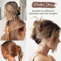 Pinza Para El Cabello De Doble Diente Para Mujeres Simple Y Mate ABS Con Pequeñas Garras Y Decoración De Diadema Pinza Para El Cabello - details 2