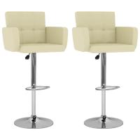 vidaXL Taburetes de cocina 2 unidades cuero sintético color en color Crema/Negro/Marrón y más | cómodas modernas ergonómicas para comedor cocina salón hogar - details 0