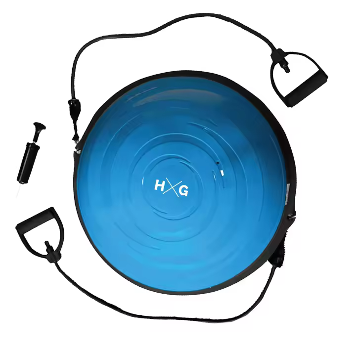 HxG Balance Trainer Fitball con inflador y gomas, plataforma de equilibro de 58cm antideslizante, perfecta para tu entrenamiento propiocepcion, semiesfera de Ejercicios de Yoga, Pilates y Fitness. - 1