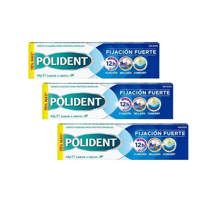 Crema Fijadora Polident para Prótesis Dentales 40g - Fijación Fuerte - Protección Alimentos - Menta Suave - 1