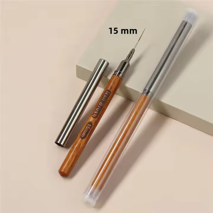 Cepillo De Pintura Artístico Para DIY Con Mango Redondo De Madera 6/9/12/15/18mm Línea De Dibujo Flor De Pintura Pen Gel UV De Nylon - 1