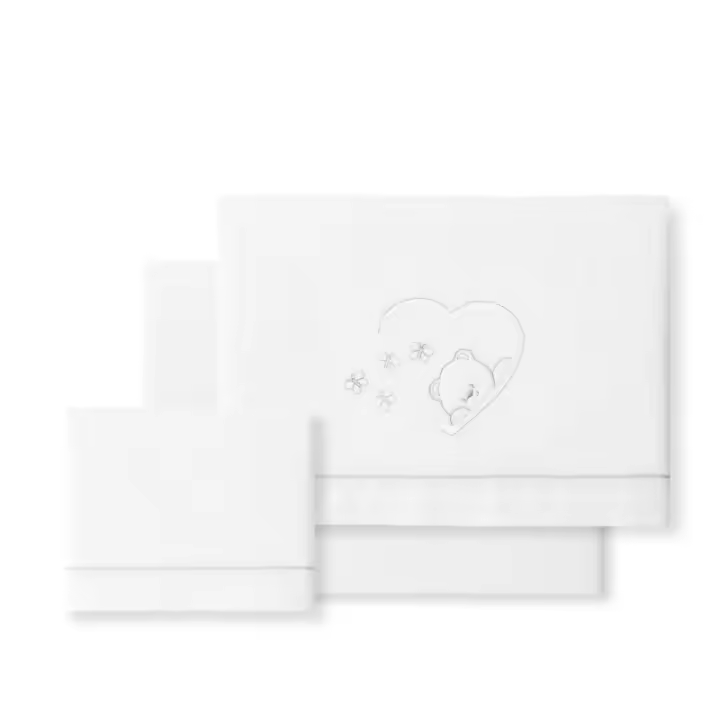 Sábanas Minicuna 100% Algodón  50X80 (bajera+encimera+funda almohada) Modelo Oso Mariposa 2023 Interbaby - 1