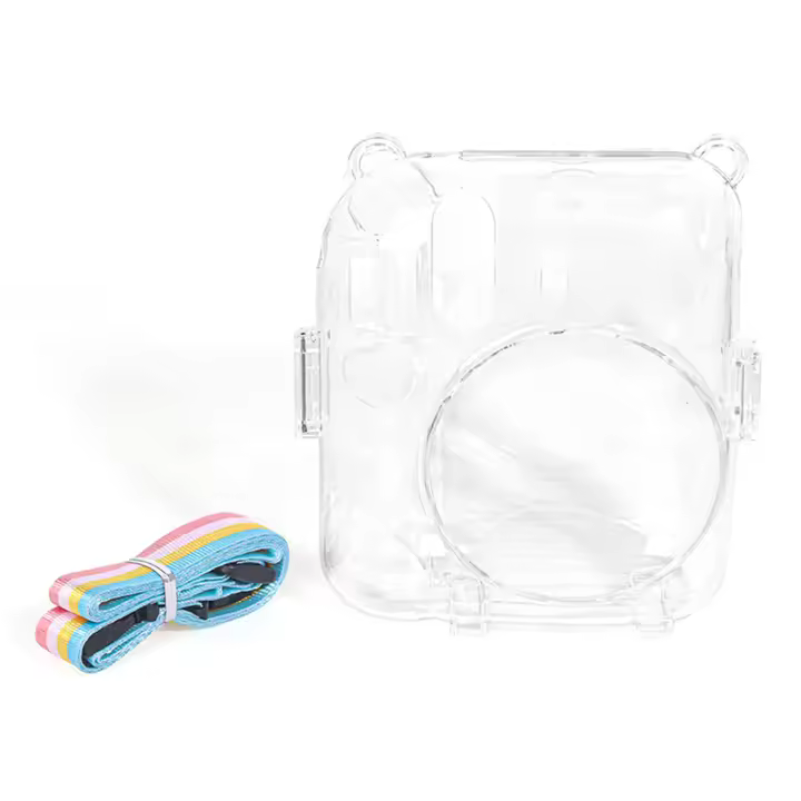 Funda De Cristal Brillante Para Cámara Fujifilm Instax Mini 12 Cubierta Transparente Con Correa Accesorio De Moda Para Aparatos Fotográficos - 1