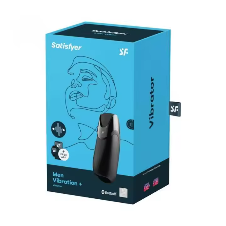 OFERTA ESPECIAL SATISFYER MEN MASTURBADOR VIBRATION+ CONTROL APP COLOR NEGRO JUGUETES SEXUALES - 1