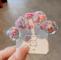 2PCS Cinturones Elásticos Para Niñas Con Lentejuelas Y Floral Accesorios De Cabello Kawaii Para Princesas Adecuado Para Niños Estilo Casual Multifuncional - details 3