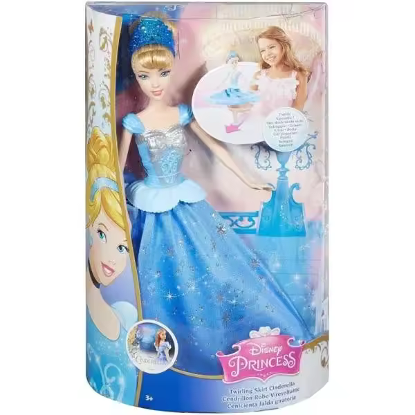 DISNEY - Muñeca Cenicienta Falda Giratoria - Disney Princess - Cinderella - Fantasía - Vestido azul - MATTEL - Mayores de 3 años - 1