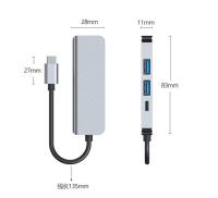 FGNS.Adaptador USB C a HDMI Hub, 4 en 1 con 2X USB 3.0, Puerto de Carga DP, 4K HDMI, Base USB C portátil de para Macbook Pro,Samsung, huawei, Chromebook, Matebook ETC Type-C Dispositivos - details 4