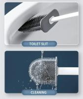 Cepillo De Baño Colgante Para Limpieza Del Inodoro Con Mango Largo Y Soporte De Silicona a Prueba De Agua Y Secado Rápido Cerdas Suaves Accesorios De Baño - details 12