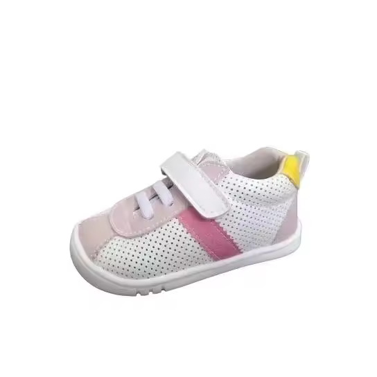 Zapato respetuoso barefoot Pirufin Piruflex PF410-2 Blanco primeros pasos.Suela súper flexible de 3.5mm de grosor antideslizante y con DROP CERO que, junto a la plantilla extraíble y un contrafuerte prácticamente inexistente, permite gran libertad. - 1