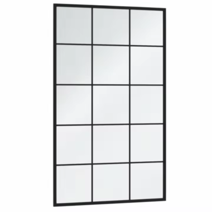 vidaXL Espejos de Pared Decoraciones Rectangulares Colgantes (3 unidades) Metal Negro Dimensiones 80 x 60 cm, 100 x 60 cm - 1