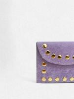 Monedero,Cartera, Tarjetero de Cuero Para Mujer con tachuelas Metálico de Piel cuero, Detalles Brillantes,¡Diseño con detalles punk/rock,El Accesorio Más COOL,Bling del 2025!" - details 7