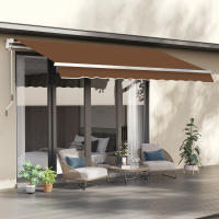 Outsunny Toldo Manual Retráctil 295x245 cm Toldo para Balcón con Manivela de Metal Impermeable y Anti-UV Toldo Enrollable de Exterior para Jardín Terraza Ventanas - details 1