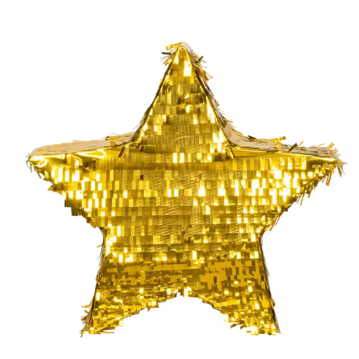 Piñata estrella oro 44 cm romper mejicana - 1