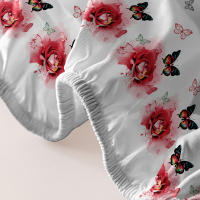 Edredón De Cama Con Estampado De Flores Y Mariposas Para Hombres Y Mujeres Estilo Sencillo Y Moda Para Todas Las Estaciones Material Poliéster 100% - details 5
