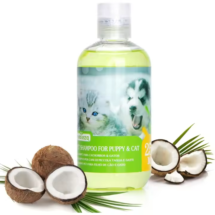 NOBLEZA Champú para Perros Gatos Piel Sensible y Atopica, Champú Cachorro y Gatito con Fragancia de Coco, Champú Perro Dermatitis y Anti olores |Sin Parabenos, Ftalatos o SLS |pH Adaptado| 250ml - 1