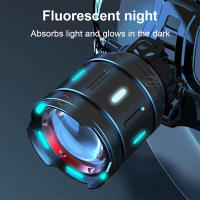 Lámpara Frontal LED 1000W Super Brillante Con Luz Fluorescente Zoom Impermeable Para Camping Caza Y Actividades Al Aire Libre - details 3