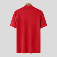 Camiseta De Hombre 2024 Estilo Coreano Casual Con Cuello Alto Y Mangas Cortas Para Verano Moda Streetwear Tejido Poliéster Y Spandex - details 10