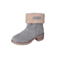 Botas De Invierno Para Mujer Con Piel Acolchadas Botas De Nieve Calientes Botines De Lana Cómodas Botas De Rodilla Media Casual Para Mujeres - details 7