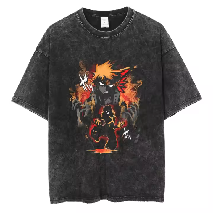Camiseta De Verano Para Hombre Estilo Japonés Anime My Hero Academia Hip Hop Streetwear Vintage Algodón Manga Corta Con Estampado Digital - 1