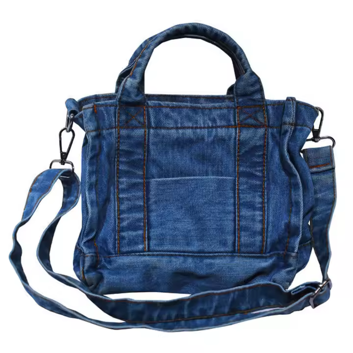 Denim bolsa casual estilo ligero clásico retro viaje shopper bolso de hombro - 1