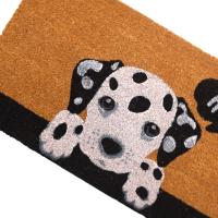 DISTRIBUX Felpudo Hola dálmata Para Puerta Entrada de Casa Base Goma Antideslizante Material Fibra de Coco 100% Natural Decoración Hogar 40 x 70 cm Alfombrilla Fibra de Coco Original y Divertida - details 2