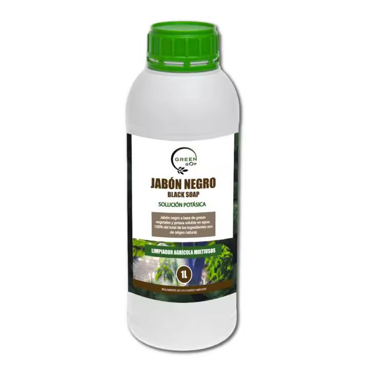 GREEN GOF Jabón Potásico Premium (Solución Potásica), 1L. Concentrado. Para Hongos y Plagas. Actúa por Contacto  Mejora Defensa de Las Plantas  Natural  Pulgón, Mosca Blanca, Araña Roja, Cochinilla. - 1