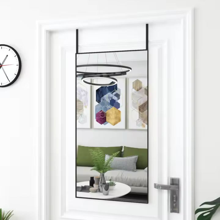 Espejo de puerta cristal y aluminio negro 50x100 cm - 1