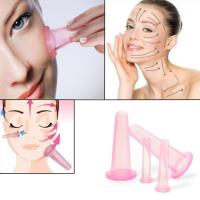 4PCs tazas de masaje facial de silicona Dispositivo de ventosas, juego de ventosas faciales - details 0