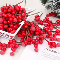 10Pcs Flores Artificiales Con Estambres De Perla Y Bayas Pequeñas Para Bodas Fiestas Navidad Decoración De Hogar DIY Corona De Navidad - details 0