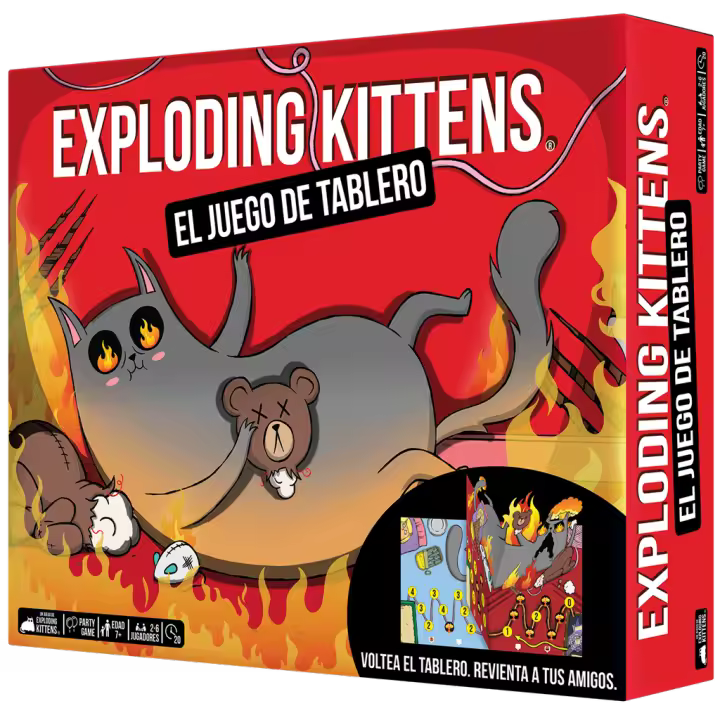 Asmodee - Exploding Kittens: el juego de tablero - Juego de Mesa - 2 a 6 Jugadores - + 7 años, 15 a 30 Minutos - Español - 1