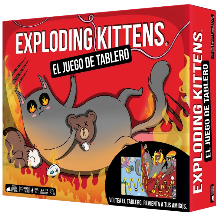 Asmodee - Exploding Kittens: el juego de tablero - Juego de Mesa - 2 a 6 Jugadores - + 7 años, 15 a 30 Minutos - Español - 1