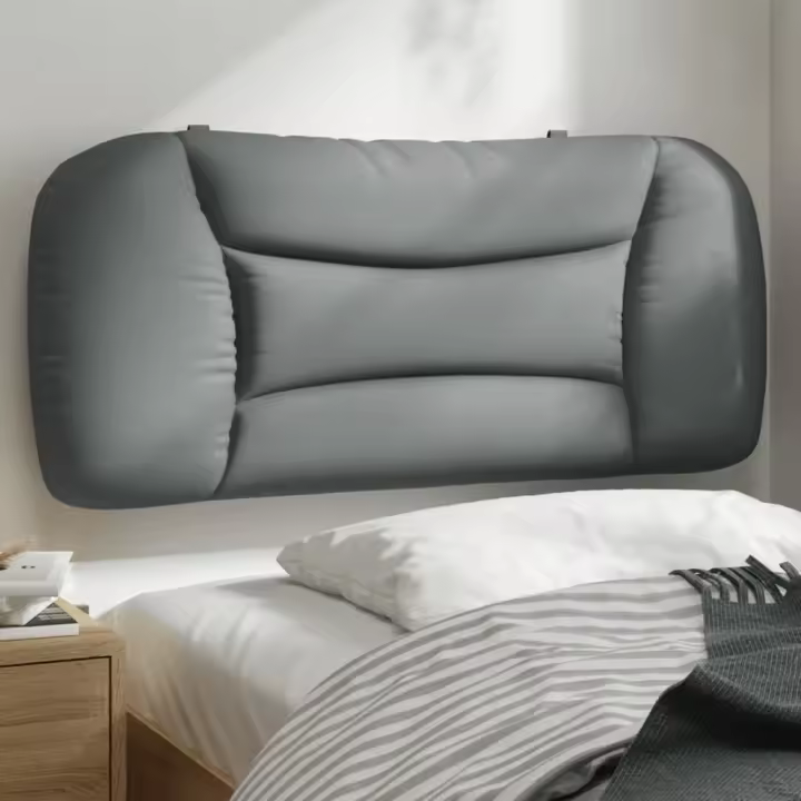 vidaXL Cabecero de cama acolchado tela gris claro 90 cm - 1
