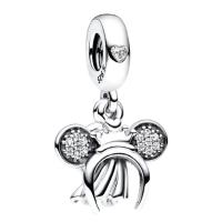 Pandora Charm de Colgante en Plata DE LA Diadema y anillo de Novia de Minnie Mouse de with Doble Colgante, Incluye Caja Original - details 1