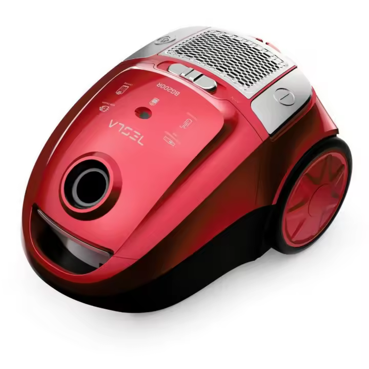 Tesla Aspirador de Trineo con Bolsa BG200R - 800W, Depósito 2L, Silencioso 76dB, Filtro HEPA, Indicadores LED Inteligentes, Cepillo Estandar, Boquilla 2 en 1, Radio de Trabajo de 8m, Color Rojo - 1