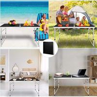STARLEY-Mesa de campamento plegable Aluminio,mesa de campamento portátil altura ajustable para picnic, barbacoa, fiesta, playa,120 x 60 cm,Color Blanco,Negro - details 5