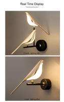 Lámpara De Pared LED Toque Magpie Bird Rotación 360° Para Sofá Cama Interior Iluminación De Interiores Metal Dorado Plata - details 13