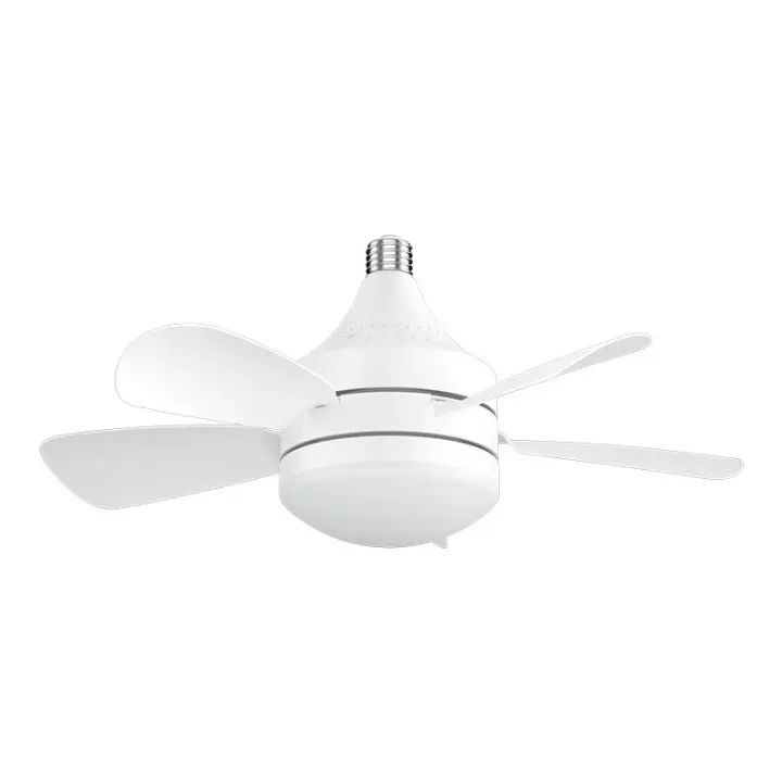 Ventilador de techo con casete E26, 3 Colores, atenuacion continua, 18 "con Rosca, 3 velocidades, para dormitorio, Cocina, lavadero, Garaje, color Blanco - 1